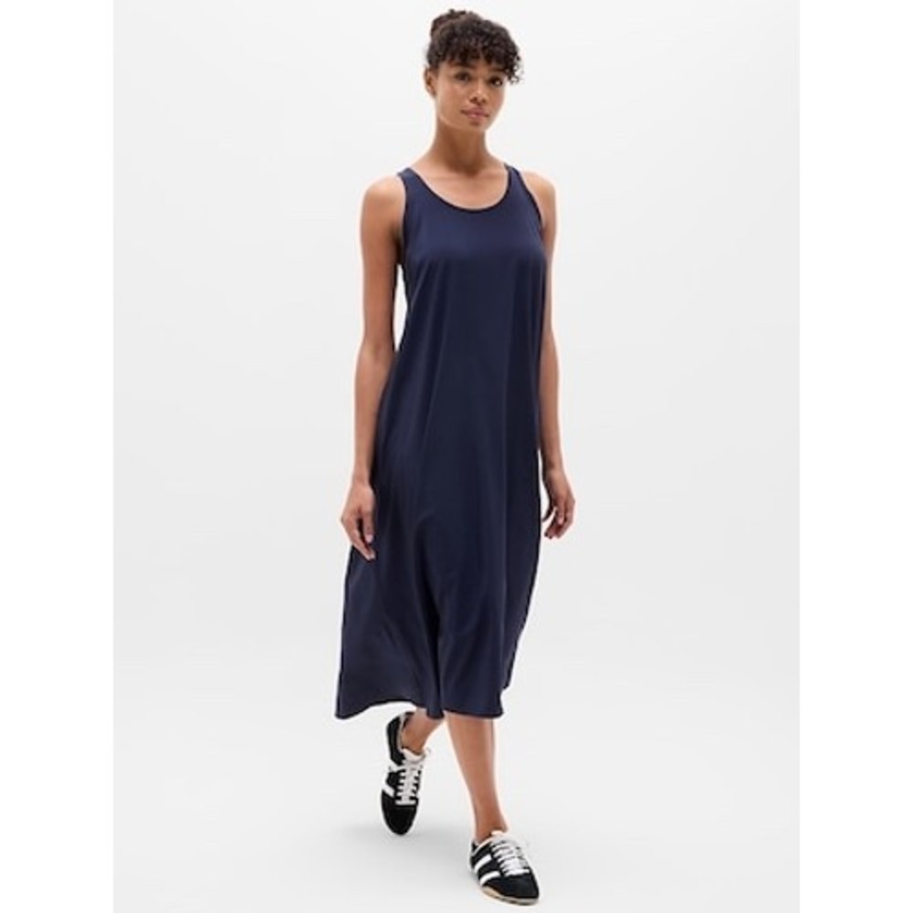 Athleta Presidio Sleeveless Midi Dress, navy blue, size 1X